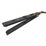 V2PRO professional titanium flat iron with digital temperature display and sleek black and gold design