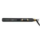 V2PRO professional titanium flat iron with digital temperature display and sleek black and gold design